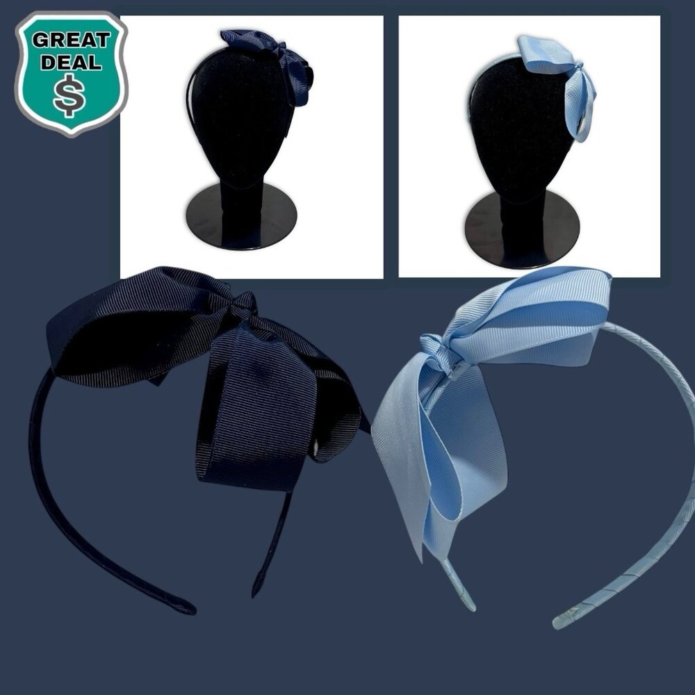 The Children's Place Girls' Headband Navy/Lt Blue. Lot of 2. NO Size. OSFM.
